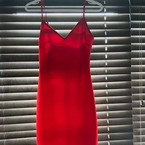 Red fitted dress
